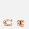 Earrings*Coach Bubble C Gold-Tone Earrings