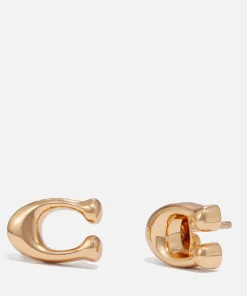 Earrings*Coach Bubble C Gold-Tone Earrings