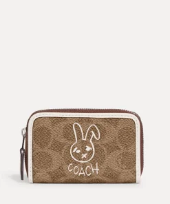Purses And Cardholders*Coach Bunny Graphic Signature Coated Canvas And Leather Wallet