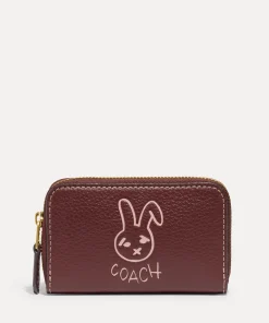 Purses And Cardholders*Coach Bunny Graphic Signature Coated Canvas And Leather Wallet