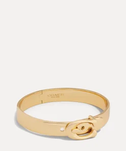 Bracelets & Bangles*Coach C Buckle Gold-Tone Bracelet