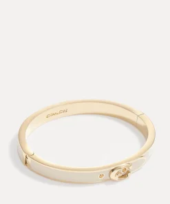 Bracelets & Bangles*Coach C Buckle Gold-Tone Thin Bangle