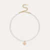 Necklaces*Coach C Heart Gold-Plated Faux Pearl Choker Necklace