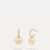 Earrings*Coach C Heart Pave Gold-Tone And Resin Huggie Earrings