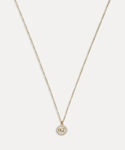 Necklaces*Coach C Multi Gold Plated Crystal And Faux Pearl Necklace