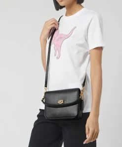 Crossbody Bags*Coach Cassie Polished Pebbled Leather Crossbody 19 - Black