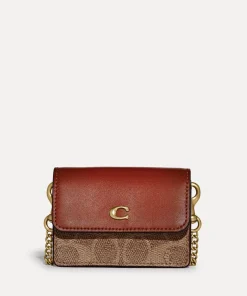 Purses And Cardholders*Coach Coated Canvas Signature Half Flap Card Case