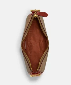 Shoulder Bags*Coach Coated Canvas Signature Luna Shoulder Bag Tan Rust