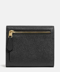 Purses And Cardholders*Coach Crossgrain Leather Small Wallet - Black