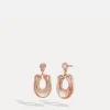 Earrings*Coach Faceted Crystal C Drop Earrings