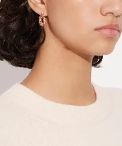 Earrings*Coach Faceted Crystal C Drop Earrings