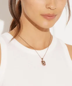 Necklaces*Coach Faceted Crystal C Pendant Necklace