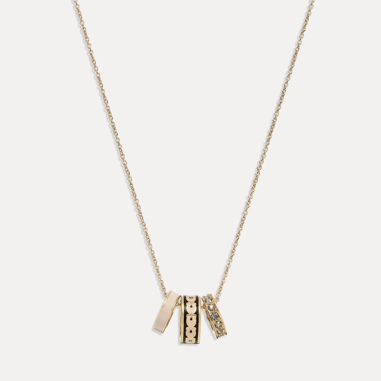 Necklaces*Coach Gold-Platedenamel And Crystal Necklace