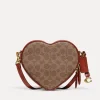 Crossbody Bags*Coach Heart Coated-Canvas And Leather Shoulder Bag
