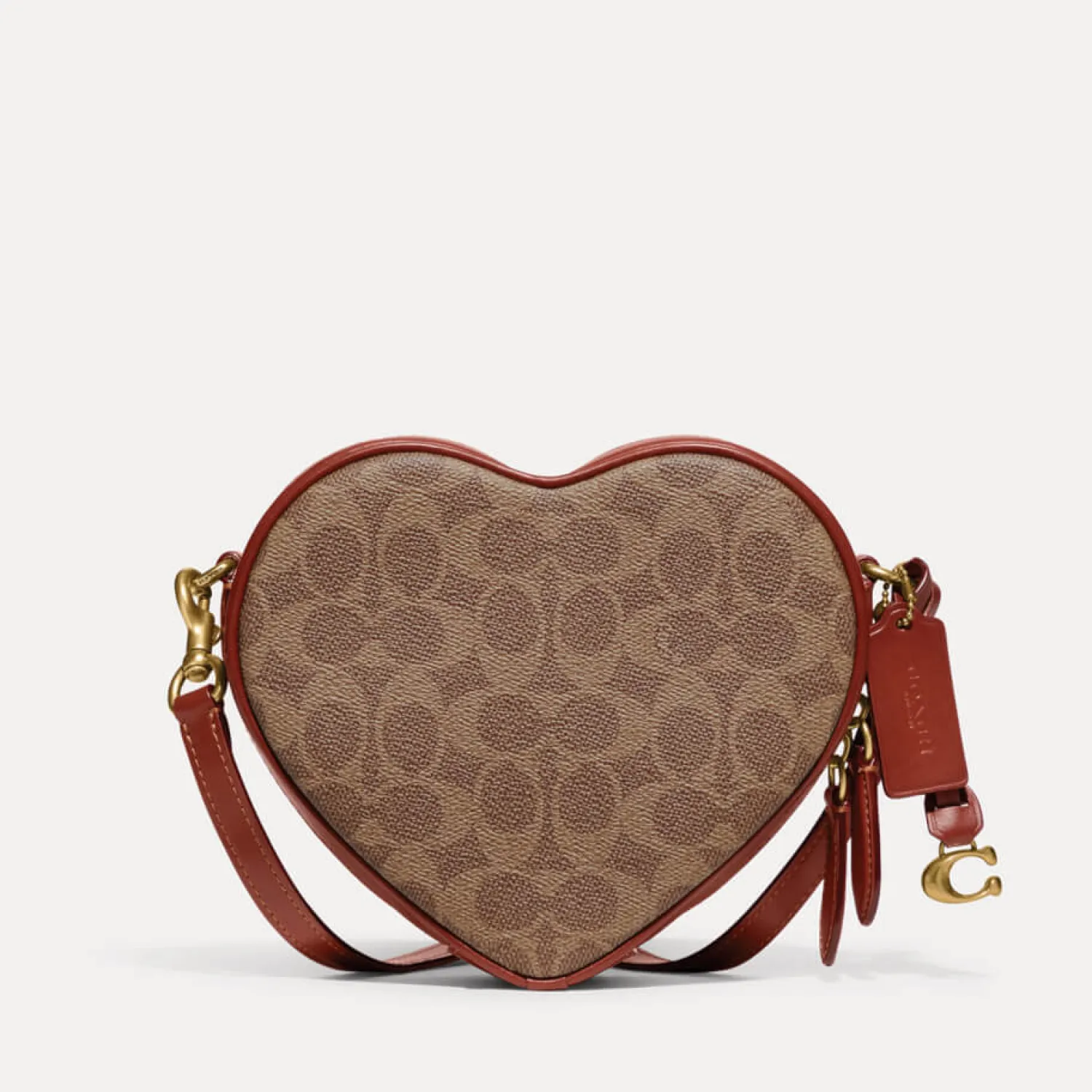 Crossbody Bags*Coach Heart Coated-Canvas And Leather Shoulder Bag