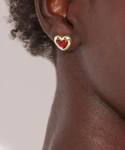 Earrings*Coach Heart Stud Earrings