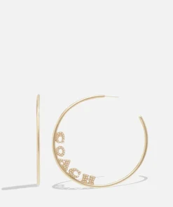 Jewellery Sets*Coach Logo Charm Gold-Plated Pearl Earrings