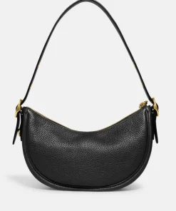 Shoulder Bags*Coach Luna Pebbled Leather Shoulder Bag Black
