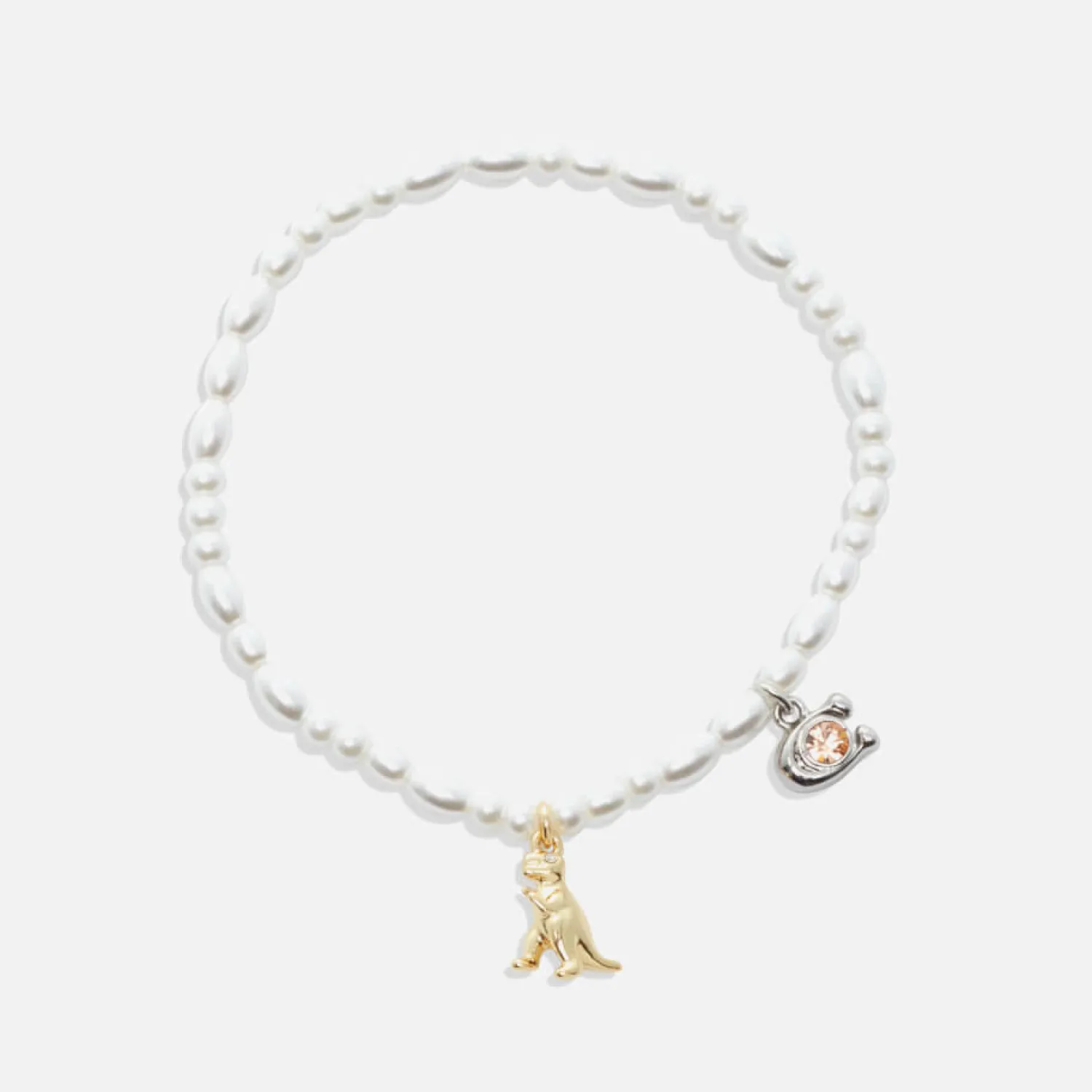 Bracelets & Bangles*Coach Pearl Charms Gold-Plated Bracelet