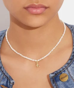 Necklaces*Coach Pearl Charms Gold-Plated Necklace