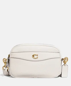 Crossbody Bags*Coach Pebbled Leather Camera Bag Chalk