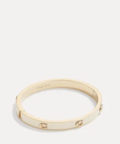 Bracelets & Bangles*Coach Pegged C Hinged Gold-Tone Bracelet