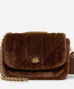 Shoulder Bags*Coach Pillow Madison 18 Quilted Shearling Shoulder Bag