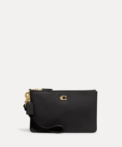 Home Accessories*Coach Polished Pebble Small Leather Wristlet Purse