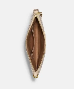 Home Accessories*Coach Small Jacquard And Leather Wristlet Purse