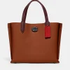 Tote Bags*Coach Willow Colour-Block Leather Tote Bag 1941 Saddle Multi