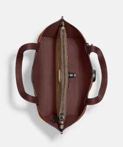 Tote Bags*Coach Willow Colour-Block Leather Tote Bag 1941 Saddle Multi