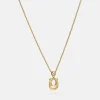 Necklaces*Coach Women's C Crystal Necklace - Gold/Clear
