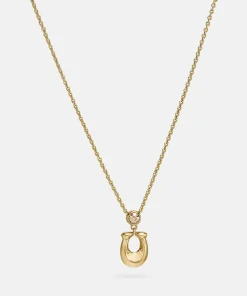 Necklaces*Coach Women's C Crystal Necklace - Gold/Clear