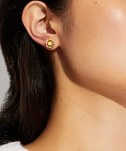 Jewellery Sets*Coach Women's C Multi Stud Earrings - Gold/Multicolor