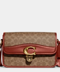 Shoulder Bags*Coach Women's Coated Canvas Signature Studio Shoulder Bag - Tan Rust