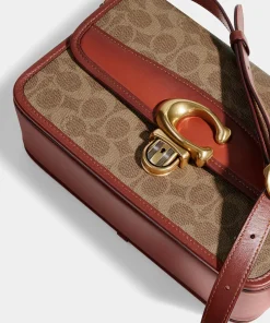 Shoulder Bags*Coach Women's Coated Canvas Signature Studio Shoulder Bag - Tan Rust