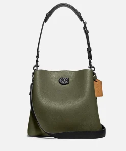 Bucket Bags*Coach Women's Colorblock Willow Bucket Bag - Army Green Multi