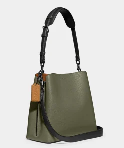 Bucket Bags*Coach Women's Colorblock Willow Bucket Bag - Army Green Multi
