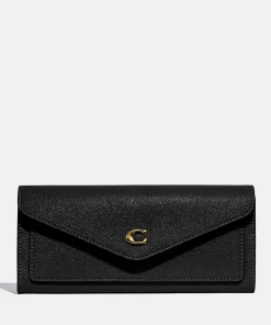 Purses And Cardholders*Coach Women's Crossgrain Leather Soft Wallet - Li/ Black