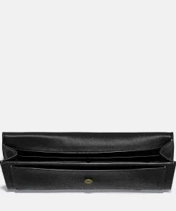 Purses And Cardholders*Coach Women's Crossgrain Leather Soft Wallet - Li/ Black