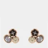 Earrings*Coach Women's Mini Tea Rose Cluster Stud - Rose Gold/Multi