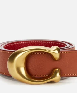 Belts*Coach Women's 32Mm C Reversible Belt - Tan/Red 1941 Saddle