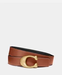 Belts*Coach Women's 25Mm Sculpted C Reversible Belt - Black 1941 Saddle