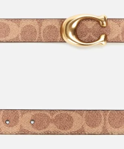 Belts*Coach Women's 25Mm Sculpted C Coated Canvas Reversible Belt - Tan Rust