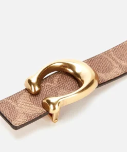 Belts*Coach Women's 25Mm Sculpted C Coated Canvas Reversible Belt - Tan Rust