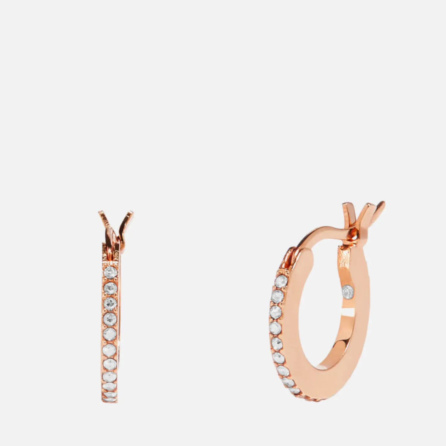 Earrings*Coach Women's Pave Huggie Earrings - Ro/Peach
