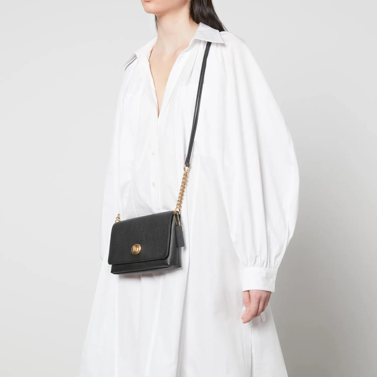 Crossbody Bags*Coach Women's Polished Pebble Crosstown Cross Body Bag - Black