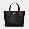 Tote Bags*Coach Women's Polished Pebble Willow Tote Bag 24 - Black