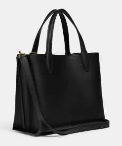 Tote Bags*Coach Women's Polished Pebble Willow Tote Bag 24 - Black