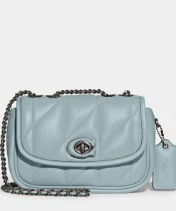 Shoulder Bags*Coach Women's Quilted Pillow Madison Shoulder Bag 18 - Aqua
